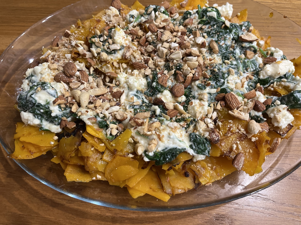 Тиква със спанак и сирене